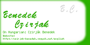 benedek czirjak business card