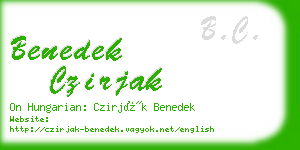 benedek czirjak business card